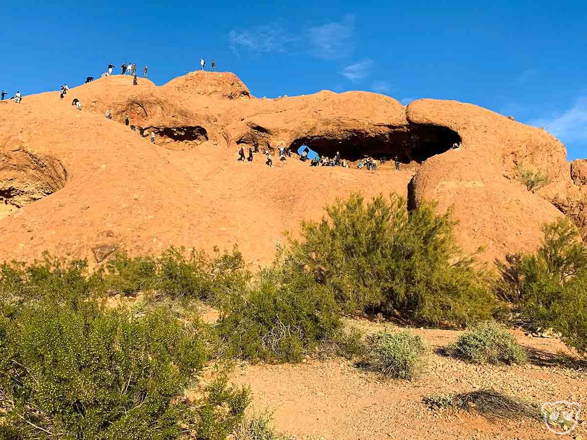 Hole in the Rock red sandstone geological formation in Papago Park.