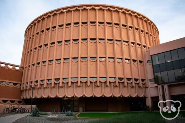 Round coliseum like ASU Music Building.