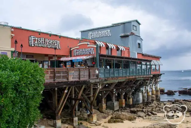 Restaurant building on the water. 