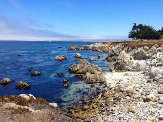 Rocky coastline on a sunny, summer day