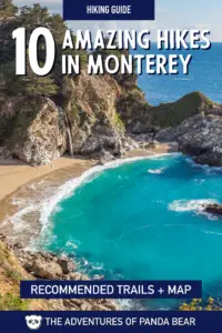 Best hiking trails in Monterey County, California. Where to hike in Monterey, CA. Top 10 places to hike in Monterey, includes Monterey, Big Sur, Carmel-by-the-Sea, Salinas, Moss Landing, Marina, Pinnacles National Park, and more. Explore the scenic Central California coastline along the Pacific Coast Highway, see redwoods, Monterey cypress trees, volcanic rock formations, and even wildlife on your hike. McWay Falls, Point Lobos, Monterey Bay. 