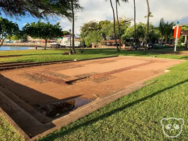 Foundation ruins of an ancient Hawaiian palace. 