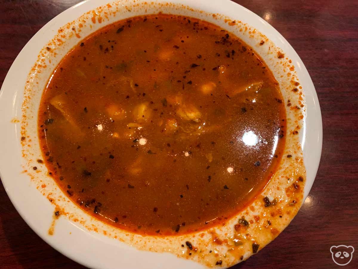 Bowl of menudo stew. 