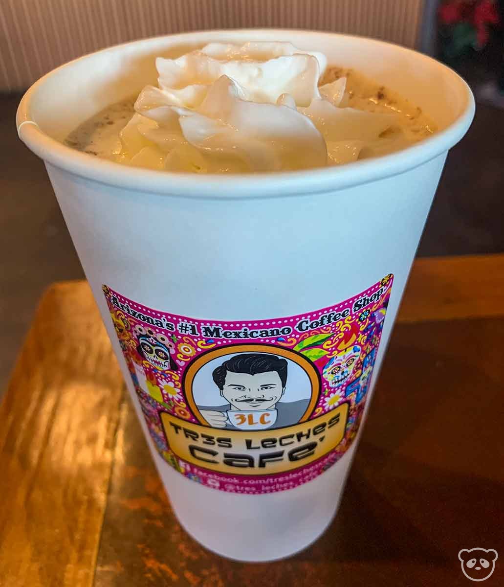 Latte from Tres Leches Cafe in Phoenix, Arizona.