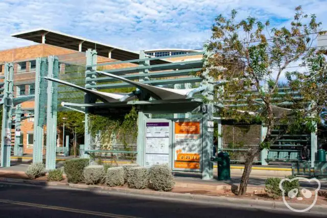 Light rail station in downtown Tempe.