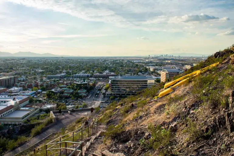 View of Tempe and Phoenix in Arizona from A Mountain