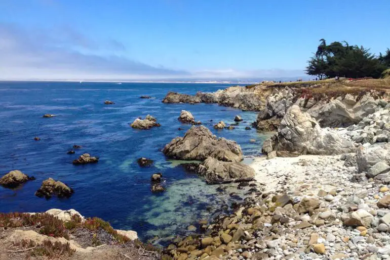 Rocky coastline on a beautiful summer day.