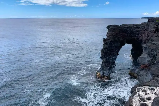 Volcanic rock arch formed by the ocean