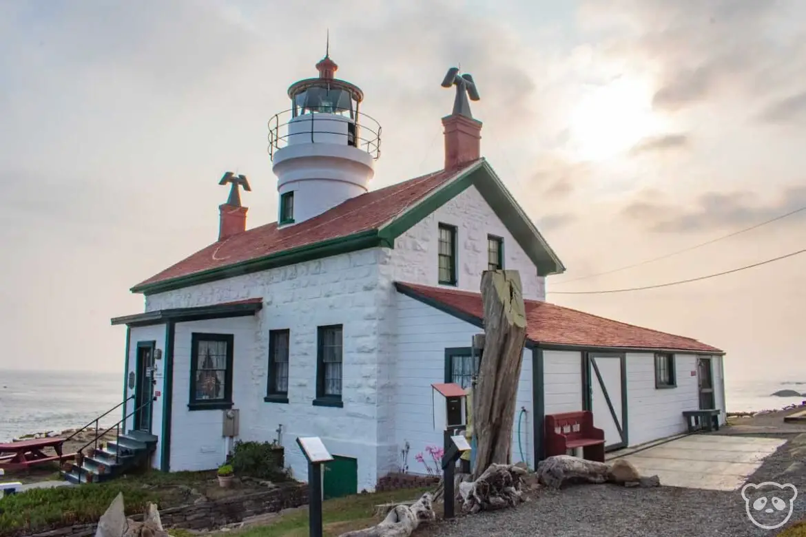 Battery Point Lighthouse building from the side in Crescent City.