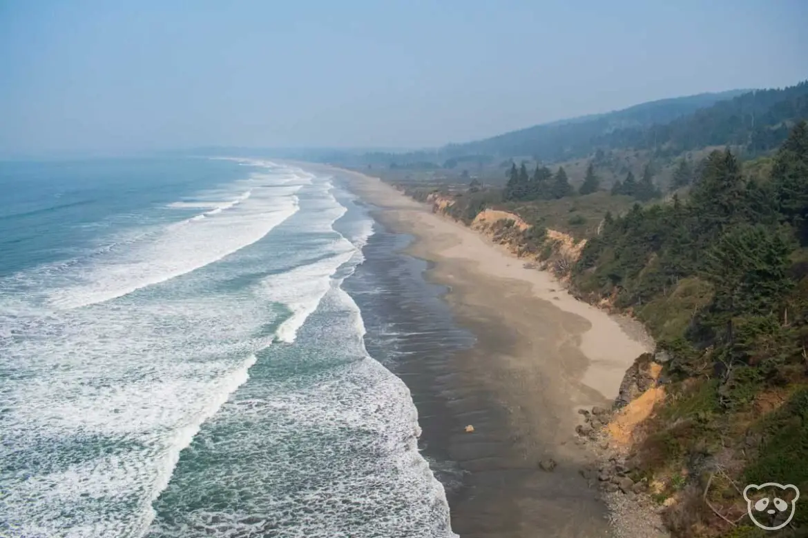 View from above of the Pacific Ocean and Crescent Beach